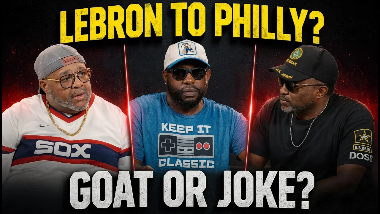 Three Chop Shop Show hosts discussing sports during Episode 151